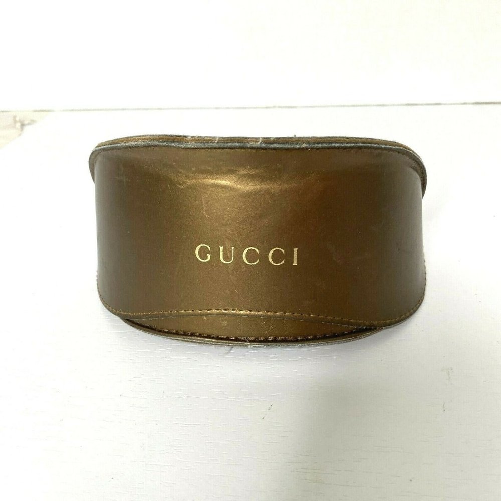 Gucci Authentic Large Sunglasses Case Soft Leather Gold Color